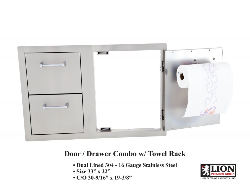 Door / Drawer Combo w/ Towel Rack Lion Combination Access Door and Double Door with Towel Rack
